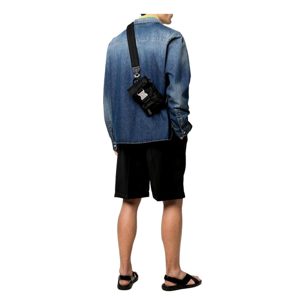 Fendi Fendiness Mini Backpack Crossbody Black Nylon FF Mesh in Black, authentic new handbag, image 5