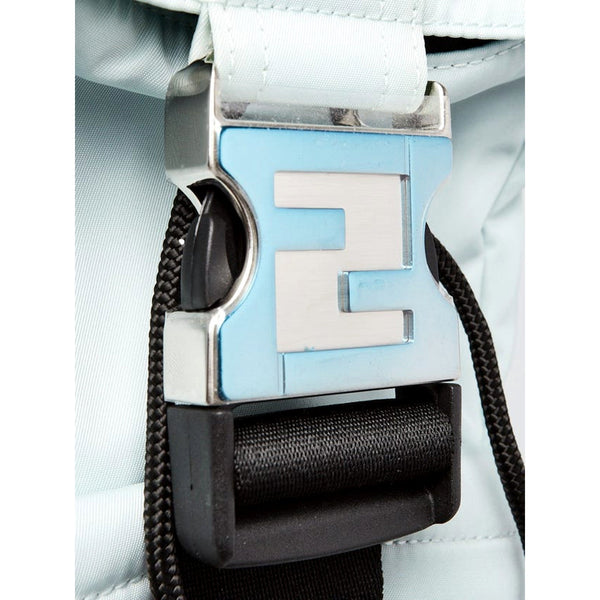 Fendi Fendiness Mini Backpack Crossbody Cyber Blue Nylon FF Mesh in Cyber Blue, authentic new handbag, image 4