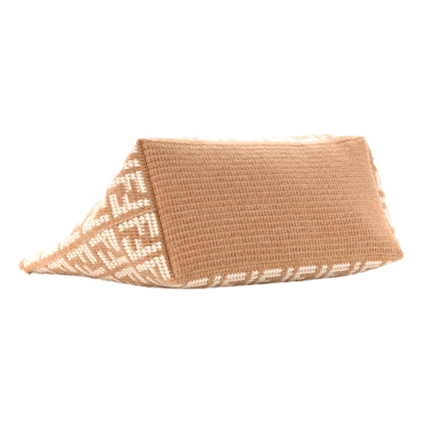 Fendi FF Cammello Large Shopper Tote Beige Knitted Cashmere Bag in Cammello Beige, authentic new handbag, image 4