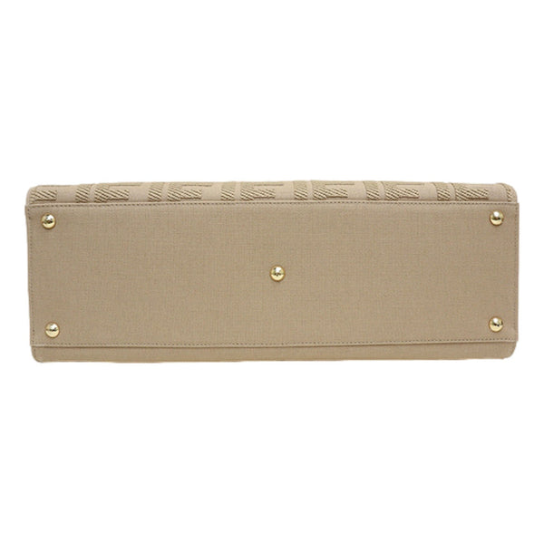 Fendi FF Peekaboo X-Lite Brown Beige Canvas and Leather Tote in Beige and Brown, authentic new handbag, image 4