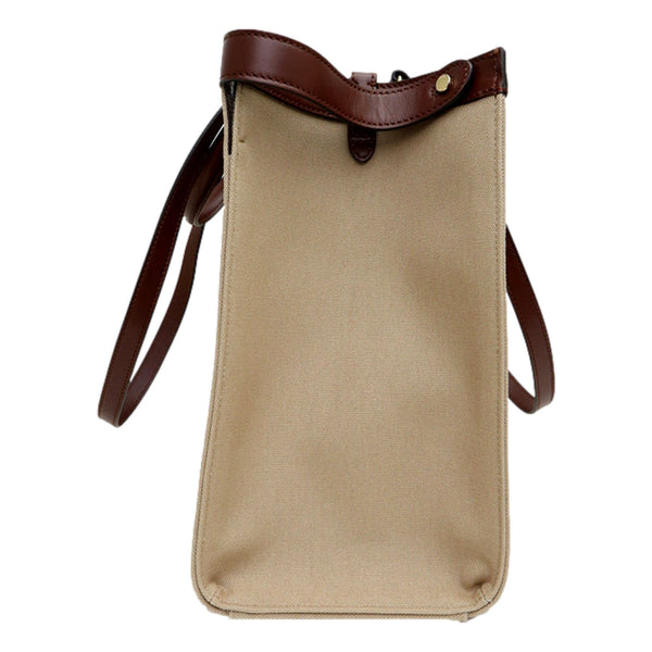 Fendi FF Peekaboo X-Lite Brown Beige Canvas and Leather Tote in Beige and Brown, authentic new handbag, image 3