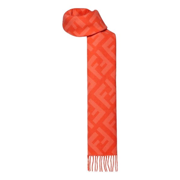 Fendi FF Print Tulip Woven Cashmere Fringe Scarf, authentic new scarves & shawl, image 3