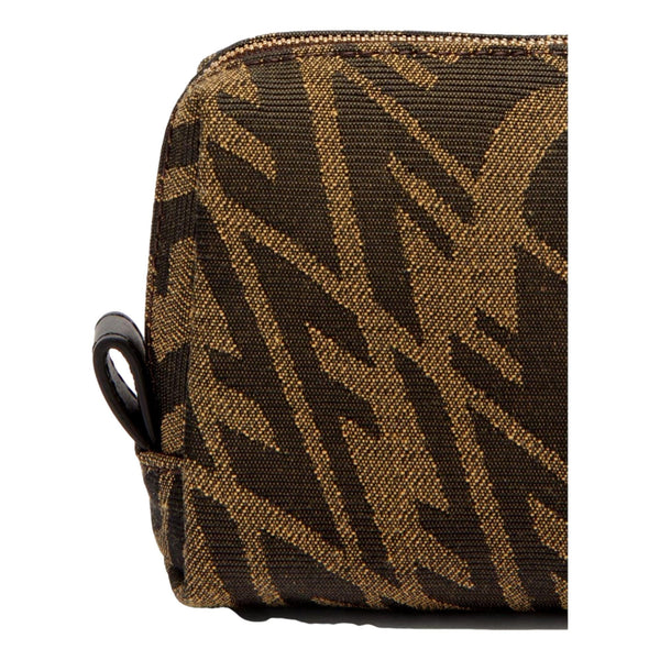 Fendi FF Vertigo Brown Canvas Small Travel Beauty Pouch Clutch Bag in Brown, authentic new handbag, image 2