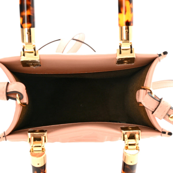 Fendi Mini Sunshine Shopper Tote Crossbody Baby Pink Zucca Leather in Baby Pink, authentic new handbag, image 4