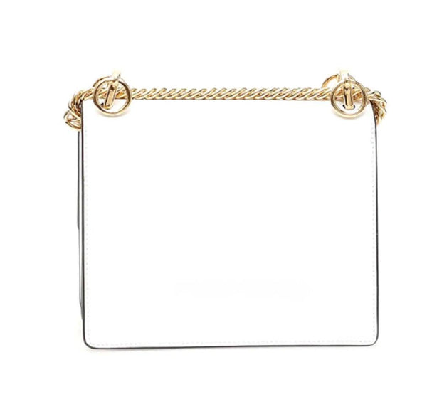Fendi Kan I Floral Calfskin Leather Chain Bag White Multicolor in White and Multicolor, authentic new handbag, image 4