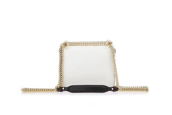 Fendi Kan I Floral Calfskin Leather Chain Bag White Multicolor in White and Multicolor, authentic new handbag, image 5