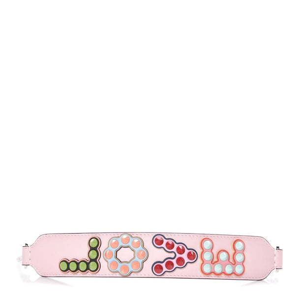 Fendi Mini Strap You Pink Peonia Multicolor "LOVE" Studded Leather in Pink Peonia, authentic new handbag, image 7