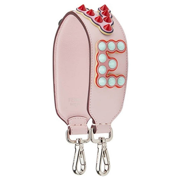 Fendi Mini Strap You Pink Peonia Multicolor "LOVE" Studded Leather in Pink Peonia, authentic new handbag, image 4