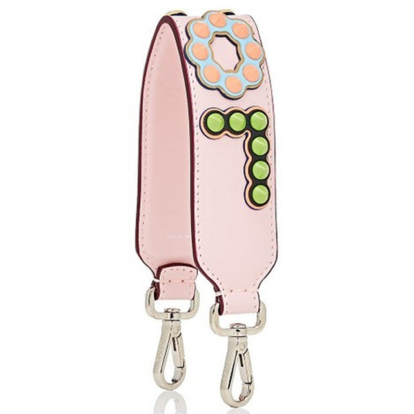 Fendi Mini Strap You Pink Peonia Multicolor "LOVE" Studded Leather in Pink Peonia, authentic new handbag, image 3