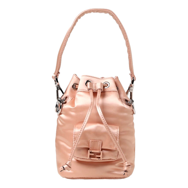 Fendi Mon Tresor Baguette Baby Pink Nylon Bucket Mini Crossbody Bag in Baby Pink, authentic new handbag, image 1