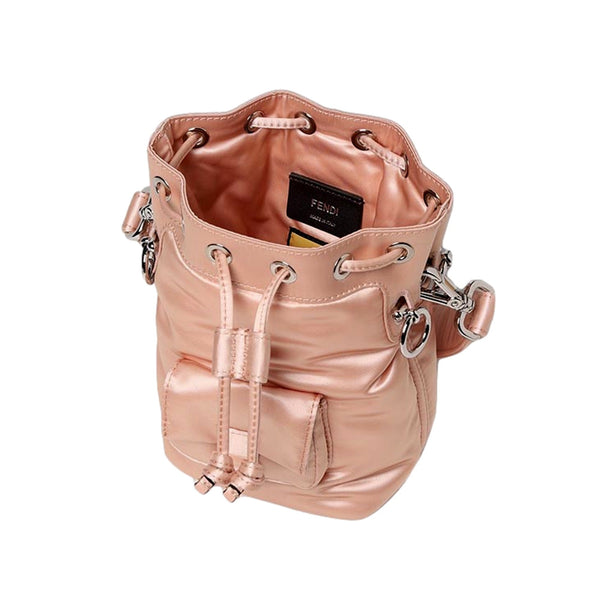 Fendi Mon Tresor Baguette Baby Pink Nylon Bucket Mini Crossbody Bag in Baby Pink, authentic new handbag, image 6