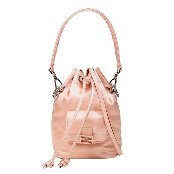 Fendi Mon Tresor Baguette Baby Pink Nylon Bucket Mini Crossbody Bag in Baby Pink, authentic new handbag, image 4