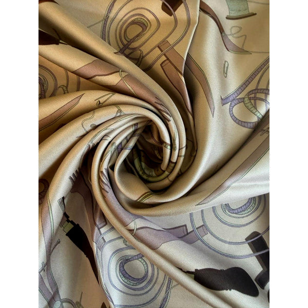 Fendi Multi-Color Graphic Print Silk Scarf Malva Multicolor — photo 4
