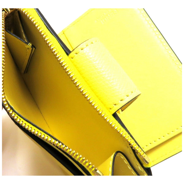 Fendi Diamonds Sorbetto Yellow Compact Zip Pocket Bifold Card Holder Wallet in Sorbetto Yellow, authentic new wallet, image 5