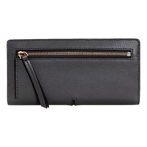 Fendi O Lock Anthracite Gray Python Print Leather Snap Continental Wallet in Anthracite Gray, authentic new wallet, image 2
