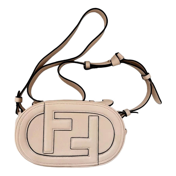 Fendi O Lock Mini Shoulder Crossbody Bag Light Rose Pink Calfskin in Light Rose Pink, authentic new handbag, image 1