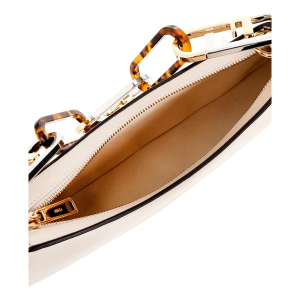 Fendi O Lock Swing Shoulder Bag Ivory Calfskin Leather in Ivory, authentic new handbag, image 5
