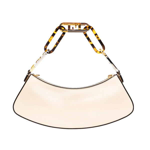 Fendi O Lock Swing Shoulder Bag Ivory Calfskin Leather in Ivory, authentic new handbag, image 4