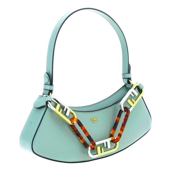 Fendi O'Lock Swing Tiffany Blue Calf Leather Small Hobo Shoulder Bag in Tiffany Blue, authentic new handbag, image 2