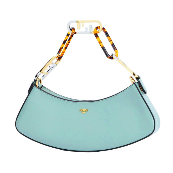 Fendi O'Lock Swing Tiffany Blue Calf Leather Small Hobo Shoulder Bag in Tiffany Blue, authentic new handbag, image 4