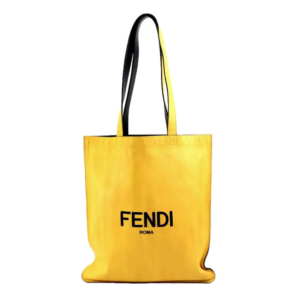 Fendi Pack Large Shopping Tote Yellow Box Leather Bag in Yellow, authentic new handbag, image 1