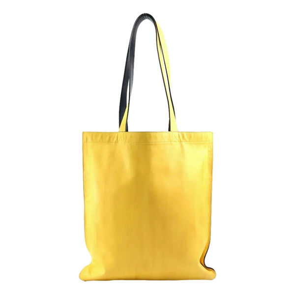 Fendi Pack Large Shopping Tote Yellow Box Leather Bag in Yellow, authentic new handbag, image 2