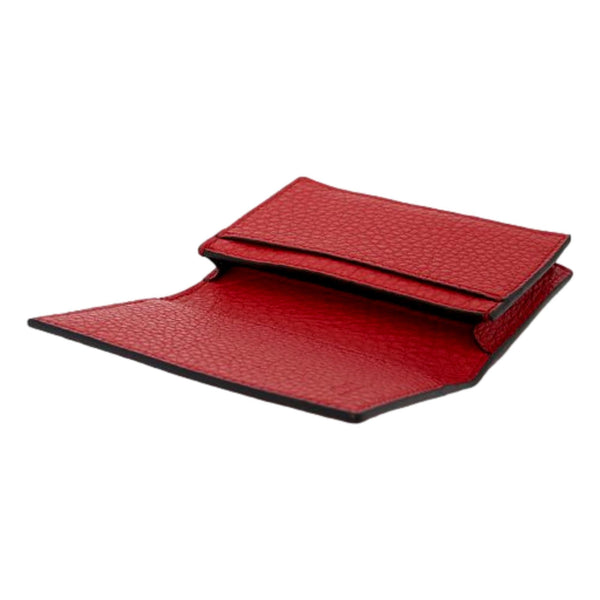 Fendi Red Grained Leather Baguette Logo Card Case Wallet in Fuoco Red, authentic new wallet, image 4