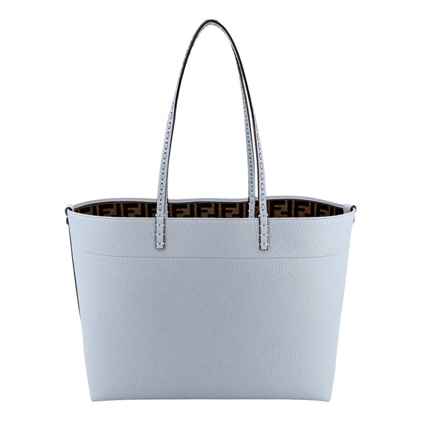 Fendi Reversible FF Canvas and Light Blue Leather Tote Bag – back view
