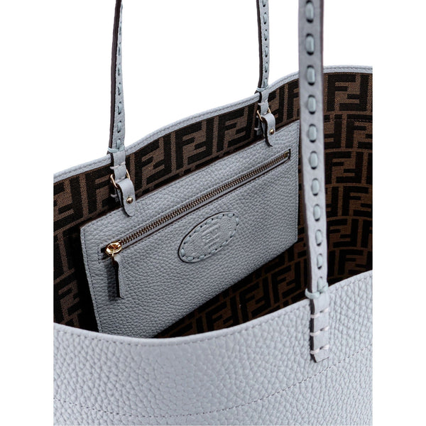 Fendi Reversible FF Canvas and Light Blue Leather Tote Bag – interior view