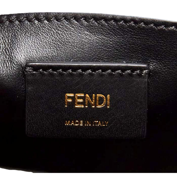 Fendi Roma 2Way Embossed Yellow Leather Crossbody Shopping Tote Bag in Black, authentic new handbag, image 9