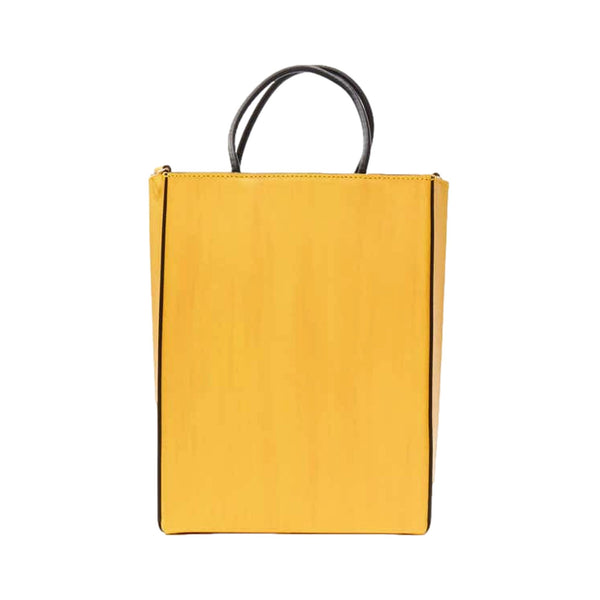 Fendi Roma 2Way Embossed Yellow Leather Crossbody Shopping Tote Bag in Black, authentic new handbag, image 4