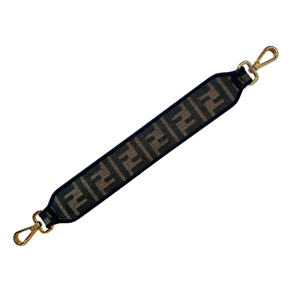 Fendi Zucca Canvas Roma Amor Mini Strap Brown Leather Trim in Brown and Black, authentic new handbag, image 7