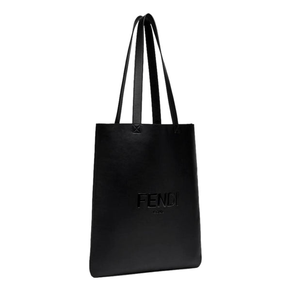 Fendi Roma Black Calfskin Leather Large Shopping Tote Bag in Black, authentic new handbag, image 4