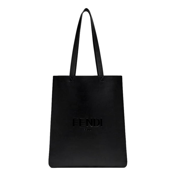 Fendi Roma Black Calfskin Leather Large Shopping Tote Bag in Black, authentic new handbag, image 1