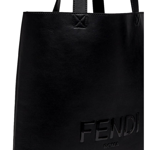 Fendi Roma Black Calfskin Leather Large Shopping Tote Bag in Black, authentic new handbag, image 7