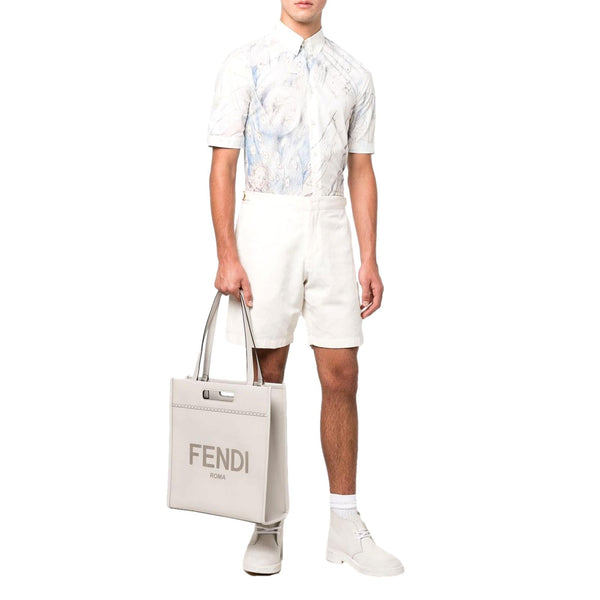 Fendi Roma Ghiaia Calf Leather Tote Bag in Ghiaia (Light Gray), authentic new handbag, image 5