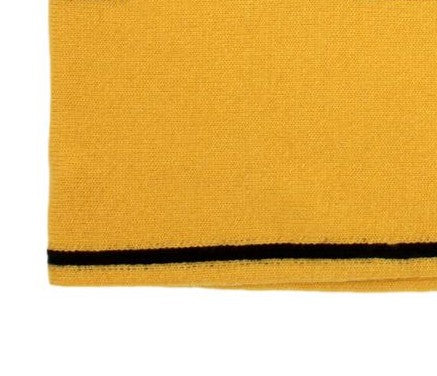 Fendi Roma Knitted Wool & Cashmere Yellow Black Logo Scarf in Black, authentic new scarves & shawl, image 3