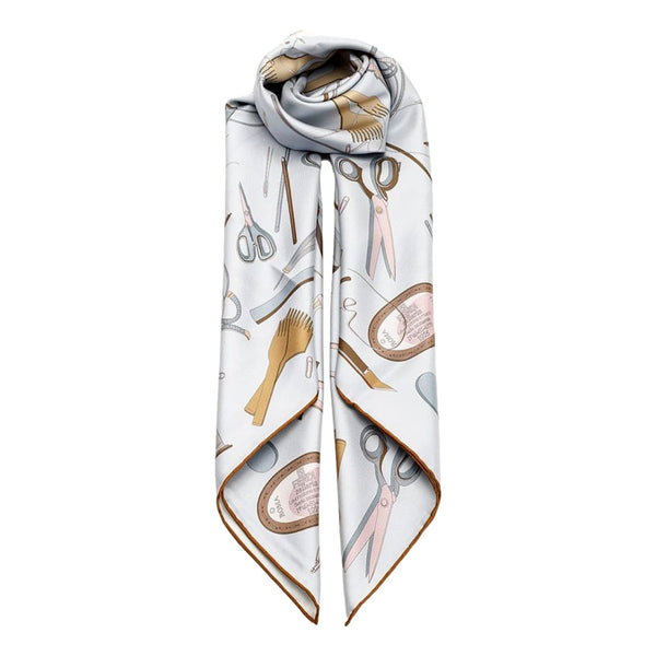 Fendi Multi-Color Graphic Print Silk Scarf Light Blue in Light Blue with Multi-Color Print, authentic new scarves & shawl, im