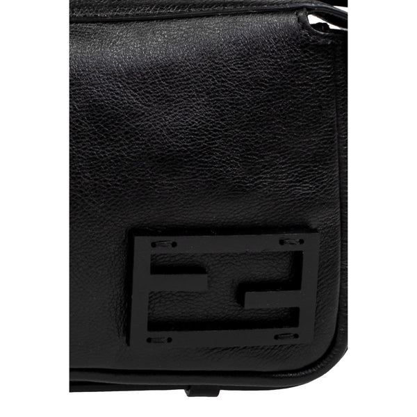 Fendi Simply Fendi Mini Black Leather Shoulder Bag in Black, authentic new handbag, image 5