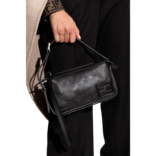 Fendi Simply Fendi Mini Black Leather Shoulder Bag in Black, authentic new handbag, image 6