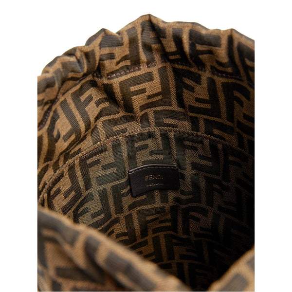 FENDI Step Out Bucket Bag Mini Canvas and Leather Zucca FF Logo in Gold, authentic new handbag, image 7