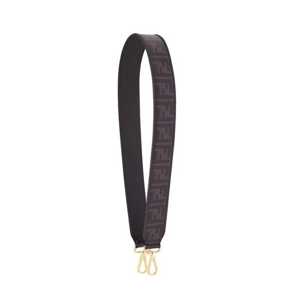 Fendi Strap You FF Zucca Black Glazed Canvas Shoulder Strap in Black, authentic new handbag, image 1