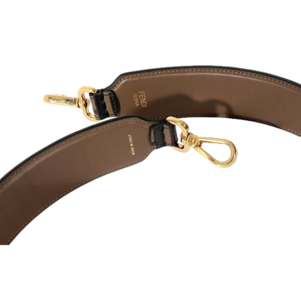 Fendi Strap You FF Zucca Brown Calfskin Leather Mini Shoulder Strap Gold Hardware in Brown and Black, authentic new accessory