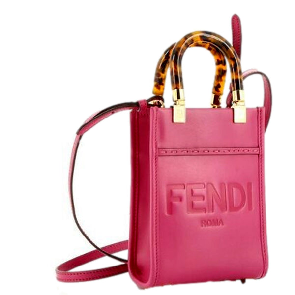 Fendi Sunshine Shopper Fuchsia Pink Small Handbag Crossbody Bag in Fuchsia Pink, authentic new handbag, image 4