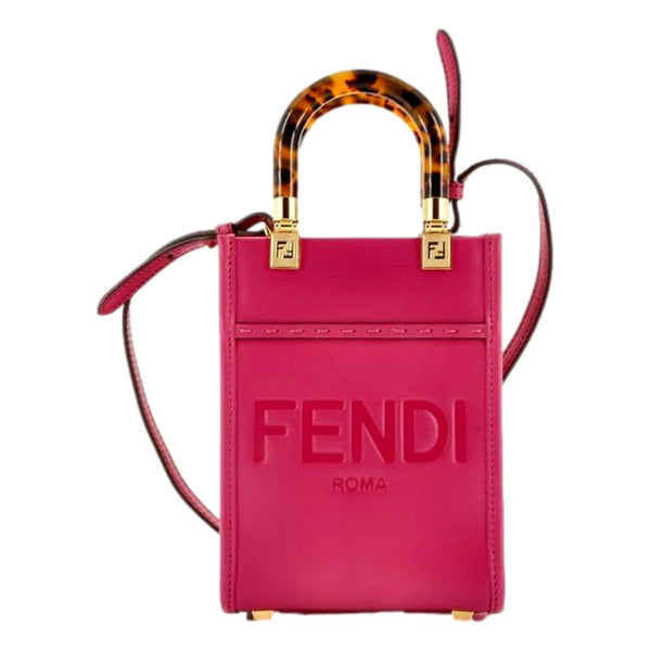 Fendi Sunshine Shopper Fuchsia Pink Small Handbag Crossbody Bag in Fuchsia Pink, authentic new handbag, image 1