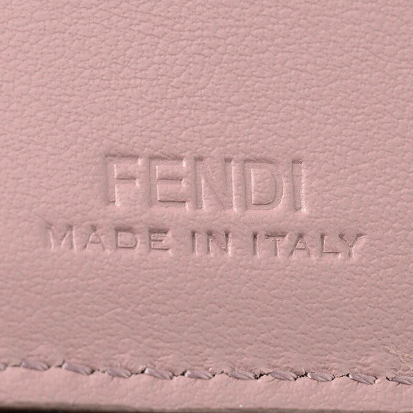 Fendi FF Diamond Leather Tri-Fold Wallet Dusty Mauve Gold-Tone Hardware in Dusty Mauve, authentic new wallet, image 9
