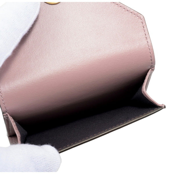 Fendi FF Diamond Leather Tri-Fold Wallet Dusty Mauve Gold-Tone Hardware in Dusty Mauve, authentic new wallet, image 7
