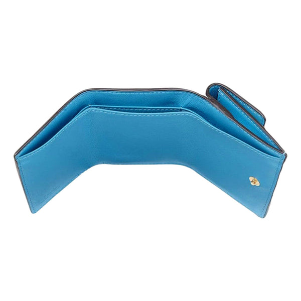 Fendi Vertigo Baguette Multicolor Leather Small Trifold Wallet in Cyber Blue and White, authentic new wallet, image 5