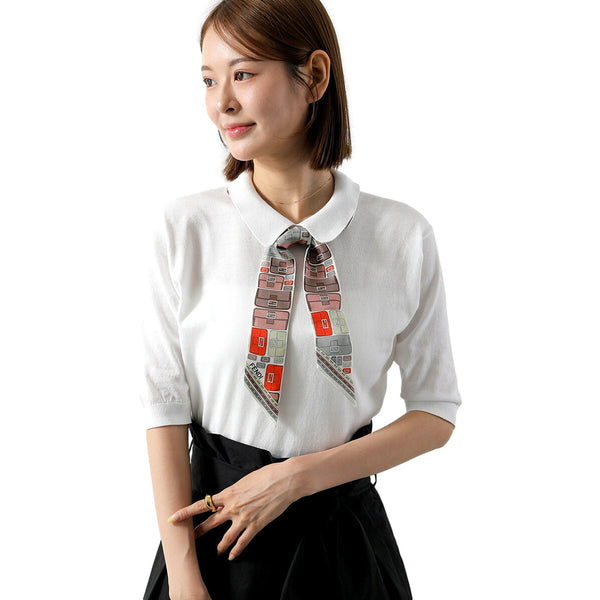 Fendi Multicolor Baguette Print Silk Wrappy Scarf – carrying view