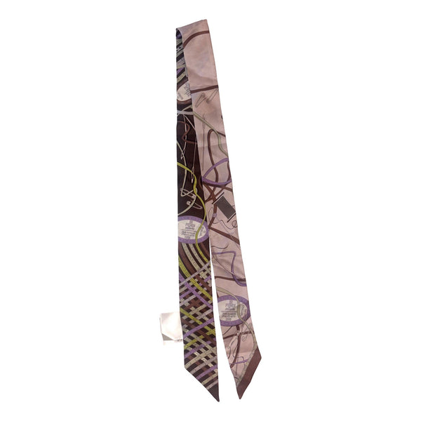 Fendi Wrappy Malva Multicolor Graphic Print Silk Scarf in Malva Multicolor Graphic Print, authentic new scarves & shawl, imag